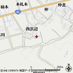 愛知県田原市南神戸町西浜辺44-8周辺の地図