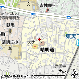 大阪府大阪市阿倍野区晴明通周辺の地図