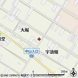 愛知県田原市中山町大堀34周辺の地図
