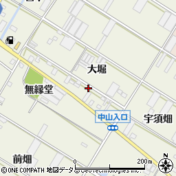 愛知県田原市中山町大堀6-2周辺の地図