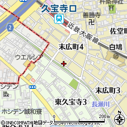 八尾久宝寺郵便局 ＡＴＭ周辺の地図