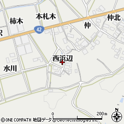 愛知県田原市南神戸町西浜辺周辺の地図