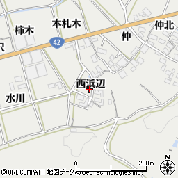 愛知県田原市南神戸町（西浜辺）周辺の地図