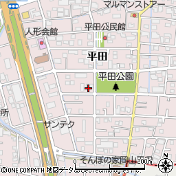 岡山県岡山市北区平田周辺の地図