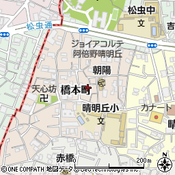 大阪府大阪市阿倍野区橋本町5周辺の地図