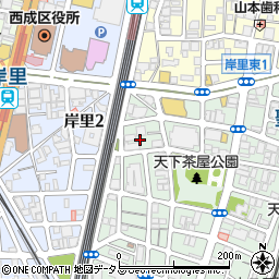 大阪府大阪市西成区岸里東1丁目周辺の地図