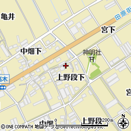 愛知県田原市高木町上野段下7周辺の地図