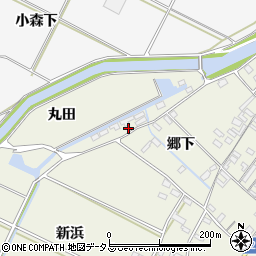 愛知県田原市中山町丸田38-4周辺の地図
