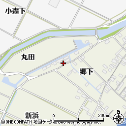 愛知県田原市中山町丸田38周辺の地図