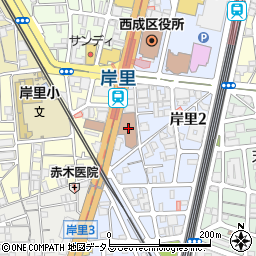 西成郵便局配達周辺の地図