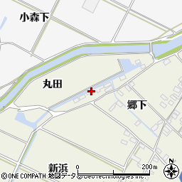 愛知県田原市中山町丸田37周辺の地図