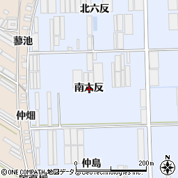 愛知県田原市向山町南六反周辺の地図