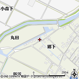 愛知県田原市中山町丸田38-1周辺の地図