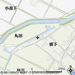 愛知県田原市中山町丸田38-2周辺の地図