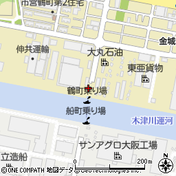 船町渡船鶴町乗り場（大阪市）周辺の地図