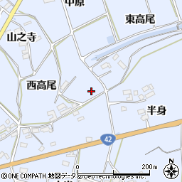 愛知県田原市大草町中原周辺の地図