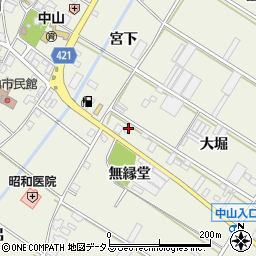 愛知県田原市中山町大堀14-2周辺の地図