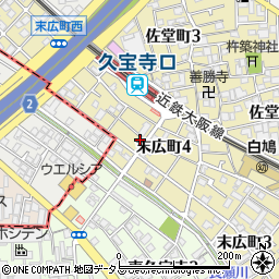 寺口清香園周辺の地図