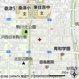 大阪府大阪市東住吉区西今川1丁目3周辺の地図