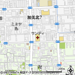 サンディ平野加美北店周辺の地図