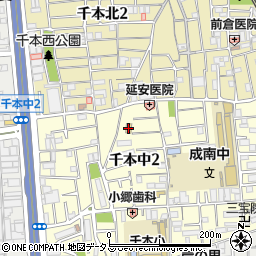 セブンイレブン大阪千本中２丁目店周辺の地図
