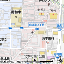 大阪府八尾市北本町周辺の地図