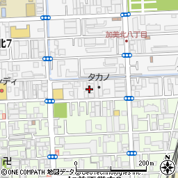 大阪府大阪市平野区加美北8丁目22周辺の地図