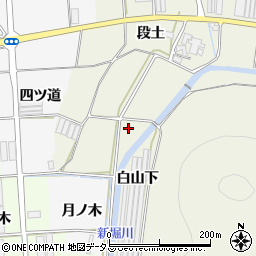 愛知県田原市村松町（白山下）周辺の地図