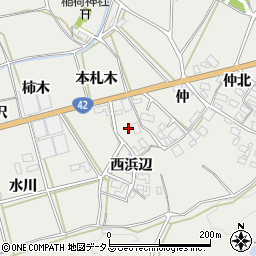 愛知県田原市南神戸町西浜辺28-2周辺の地図