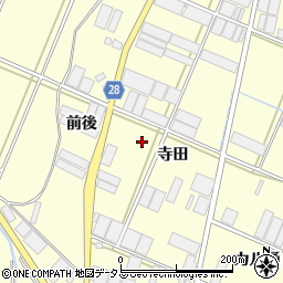 愛知県田原市高松町（寺田）周辺の地図