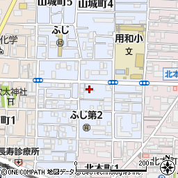 ファミリーマート八尾山城町店周辺の地図