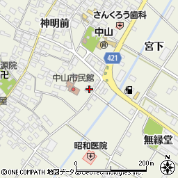 愛知県田原市中山町神明前149周辺の地図