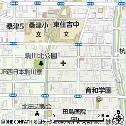 大阪府大阪市東住吉区西今川1丁目2周辺の地図