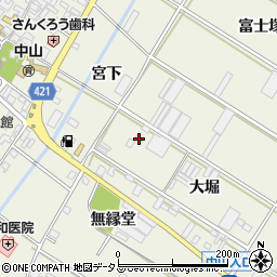 愛知県田原市中山町大堀48周辺の地図