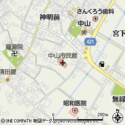 田原市役所　中山市民館周辺の地図