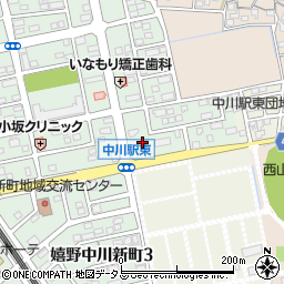 ファミリーマート嬉野中川新町店周辺の地図