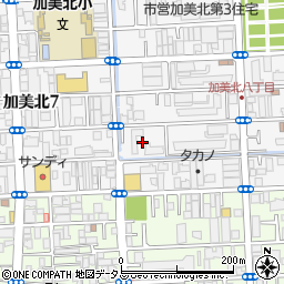 大阪府大阪市平野区加美北8丁目21周辺の地図