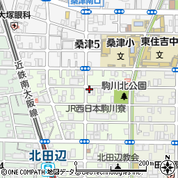 プレアール駒川３周辺の地図
