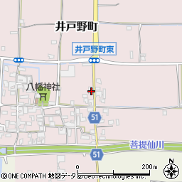 奈良県大和郡山市井戸野町16-3周辺の地図