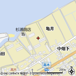 愛知県田原市高木町亀井周辺の地図