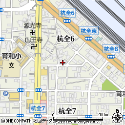 大阪府大阪市東住吉区杭全6丁目3-28周辺の地図