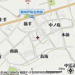 愛知県田原市南神戸町（長坂）周辺の地図