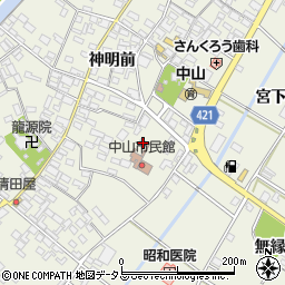 愛知県田原市中山町神明前146周辺の地図