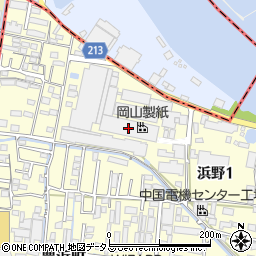 岡山製紙周辺の地図
