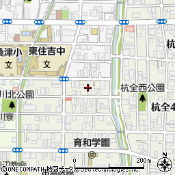 大阪府大阪市東住吉区西今川1丁目25周辺の地図