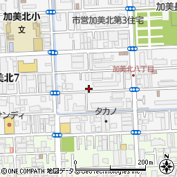 大阪府大阪市平野区加美北8丁目周辺の地図