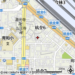 大阪府大阪市東住吉区杭全6丁目3-33周辺の地図