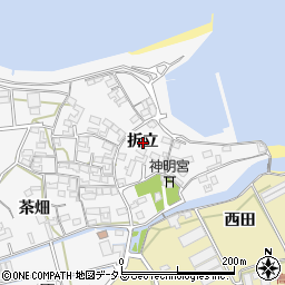 愛知県田原市折立町折立周辺の地図