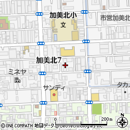 大阪府大阪市平野区加美北7丁目6周辺の地図