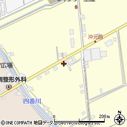岡山沖元郵便局周辺の地図
